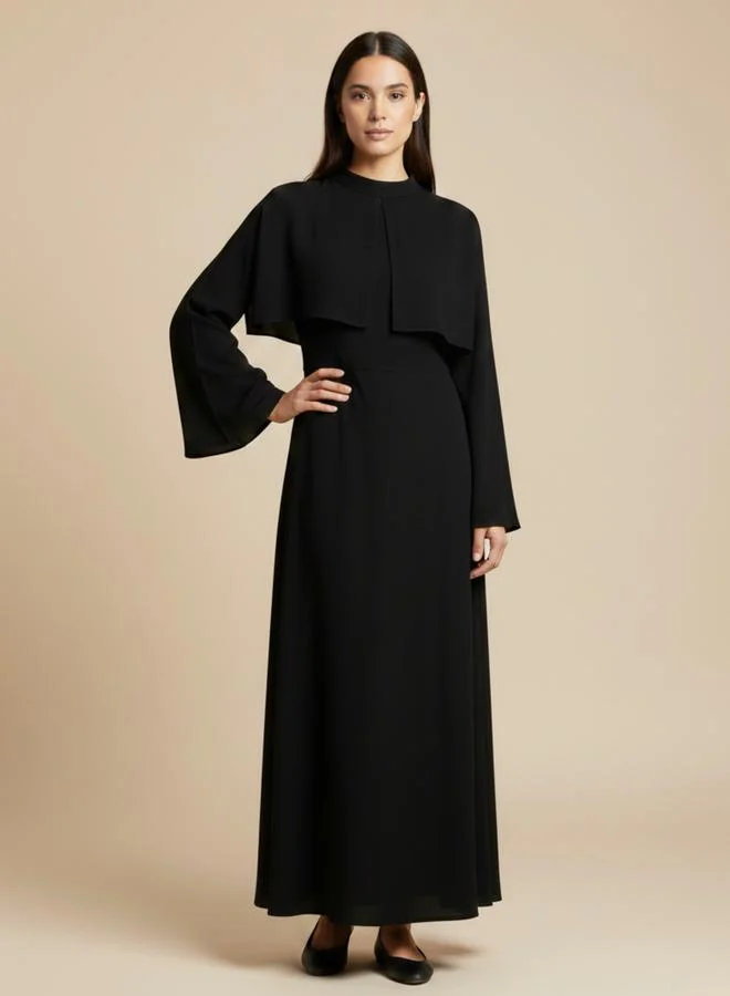HOUSE OF RAELI Women Black Bell Sleeve Maxi Dress